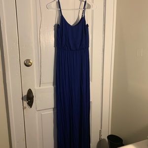 GB royal blue maxi dress in jersey sleeveless